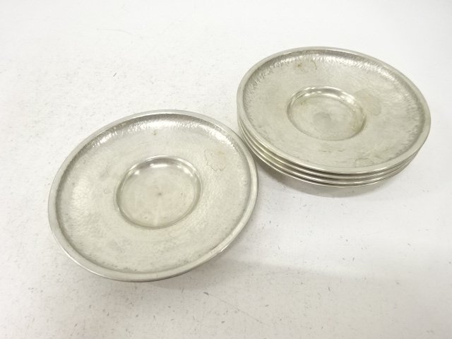 JAPANESE COLLECTIBLE / TIN-HAN MADE / SET OF 5 SAUCERS